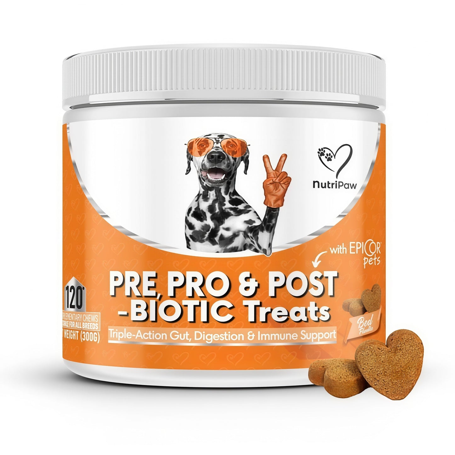 NutriPaw PRE,PRO& POST-BIOTIC Treats 120 tasty chews